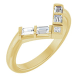 14K Gold Square Lab-Grown Diamond Contour Band – 1.5x1.5mm - Yellow Gold