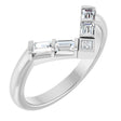 14K Gold Natural Diamond Contour Band II - White Gold