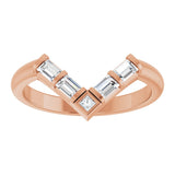 14K Gold Natural Diamond Contour Band II - Rose Gold - view 3