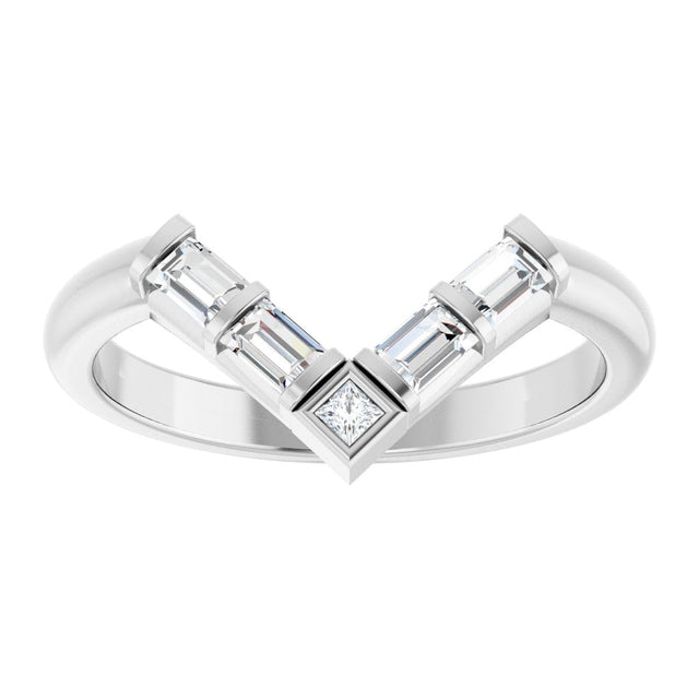 Platinum Natural Diamond Contour Band II - view 3