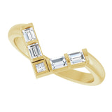 14K Gold Natural Diamond Contour Band II - Yellow Gold - view 5