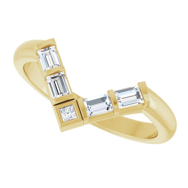 14K Gold Square Lab-Grown Diamond Contour Band – 1.5x1.5mm - Yellow Gold - view 5