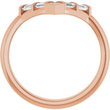 14K Gold Natural Diamond Contour Band II - Rose Gold - view 2