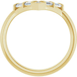 14K Gold Square Lab-Grown Diamond Contour Band – 1.5x1.5mm - Yellow Gold - view 2