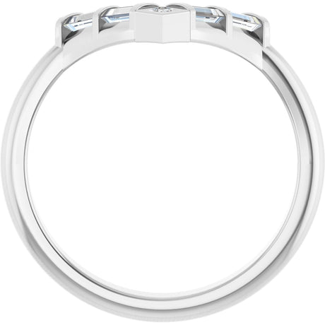 Platinum Natural Diamond Contour Band II - view 2