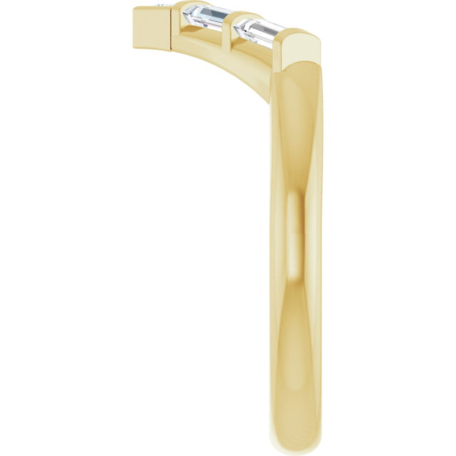 14K Gold Natural Diamond Contour Band II - Yellow Gold - view 4