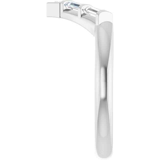 Platinum Square Lab-Grown Diamond Contour Band – 1.5x1.5mm - view 4