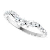 Platinum Round Natural Diamond Accented Contour Band – 2.2-2.5mm Stones - view 5