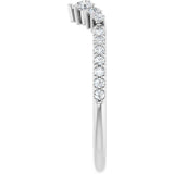 Platinum Round Natural Diamond Accented Contour Band – 2.2-2.5mm Stones - view 4