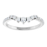 Platinum Round Natural Diamond Accented Contour Band – 2.2-2.5mm Stones - view 3