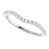 Platinum Round Natural Diamond French-Set Contour Band - view 5