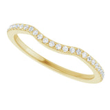 14K Gold Round Natural Diamond French-Set Contour Band - Yellow Gold - view 5