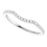 14K Gold Round Natural Diamond French-Set Contour Band - White Gold - view 5