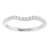 14K Gold Round Natural Diamond French-Set Contour Band - White Gold - view 3