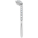 Platinum Round Lab-Grown Diamond Accented Contour Band – 1.2mm Stones - view 4
