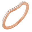 14K Gold Round Natural Diamond French-Set Contour Band - Rose Gold