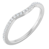 Platinum Round Natural Diamond French-Set Contour Band