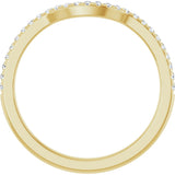 14K Gold Round Natural Diamond French-Set Contour Band - Yellow Gold - view 2