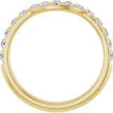 14K Gold Round Lab-Grown Diamond French-Set Contour Band - Yellow Gold - view 2