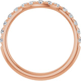 14K Gold Round Lab-Grown Diamond French-Set Contour Band - Rose Gold - view 2