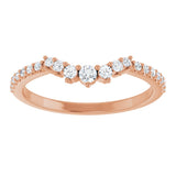 14K Gold Round Lab-Grown Diamond Accented Contour Band – 1.2-2.5mm Stones - Rose Gold - view 3