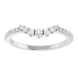 Platinum Round Lab-Grown Diamond Accented Contour Band – 1.2mm Stones - view 3