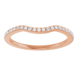 14K Gold Round Natural Diamond French-Set Contour Band - Rose Gold - view 3