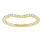 14K Gold Round Natural Diamond French-Set Contour Band - Yellow Gold - view 3