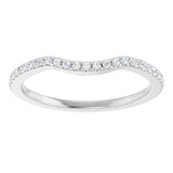 14K Gold Round Natural Diamond French-Set Contour Band - White Gold - view 3