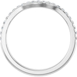 Platinum Round Natural Diamond French-Set Contour Band - view 2