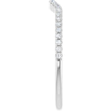 Platinum Round Natural Diamond French-Set Contour Band - view 4