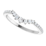 14K Gold Round Lab-Grown Diamond Accented Contour Band – 1.2-2.5mm Stones - White Gold - view 5