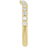 14K Gold Round Natural Diamond French-Set Contour Band - Yellow Gold - view 4