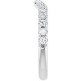 Platinum Round Natural Diamond French-Set Contour Band - view 4