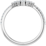 Platinum Round Lab-Grown Diamond Accented Contour Band – 1.2mm Stones - view 2