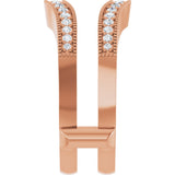 14K Gold Round Natural Diamond Milgrain Edge Ring Guard - Rose Gold - view 4