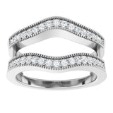 Platinum Round Natural Diamond Milgrain Edge Ring Guard - view 3