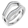 Platinum Round Natural Diamond Milgrain Edge Ring Guard