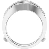 Platinum Round Natural Diamond Milgrain Edge Ring Guard - view 2
