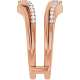 14K Gold Round Natural Diamond Ring Guard IX - Rose Gold - view 4