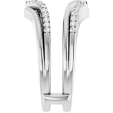 Platinum Round Natural Diamond Ring Guard – 1/4 CTW - view 4