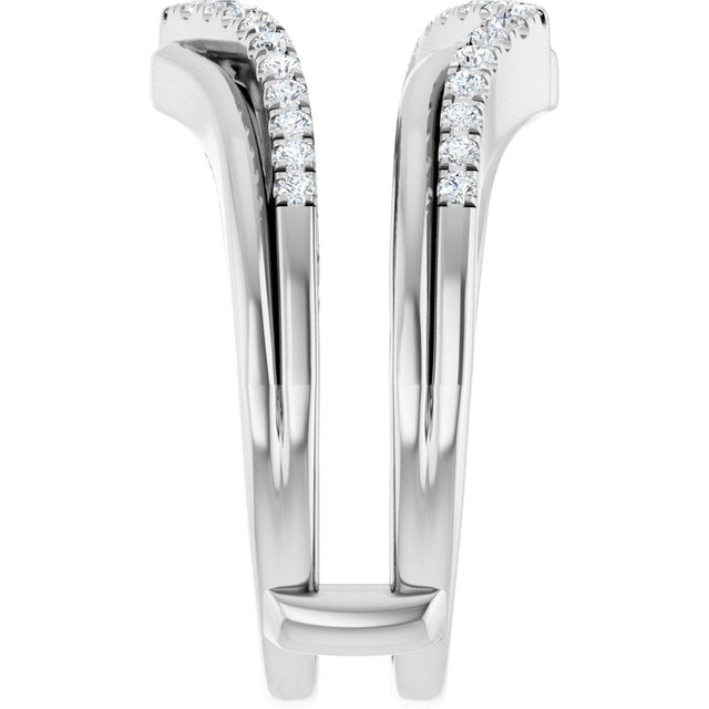 Platinum Round Natural Diamond Ring Guard – 1/4 CTW - view 4