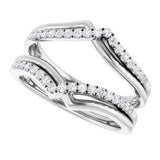 Platinum Round Natural Diamond Ring Guard – 1/4 CTW - view 5