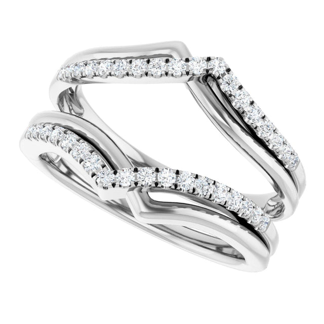 Platinum Round Natural Diamond Ring Guard – 1/4 CTW - view 5