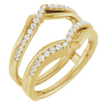 14K Gold Round Natural Diamond Ring Guard IX - Yellow Gold