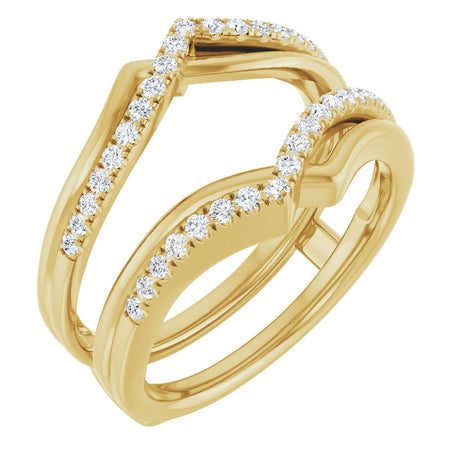 14K Gold Round Natural Diamond Ring Guard IX - Yellow Gold