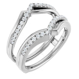 Platinum Round Natural Diamond Ring Guard – 1/4 CTW