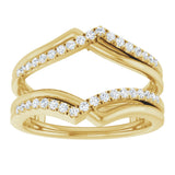 14K Gold Round Natural Diamond Ring Guard IX - Yellow Gold - view 3