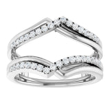 Platinum Round Natural Diamond Ring Guard – 1/4 CTW - view 3