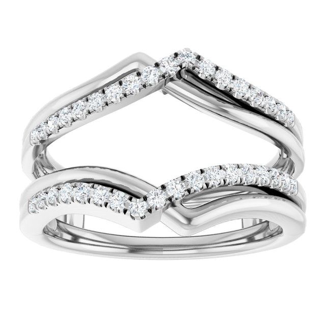 Platinum Round Natural Diamond Ring Guard – 1/4 CTW - view 3